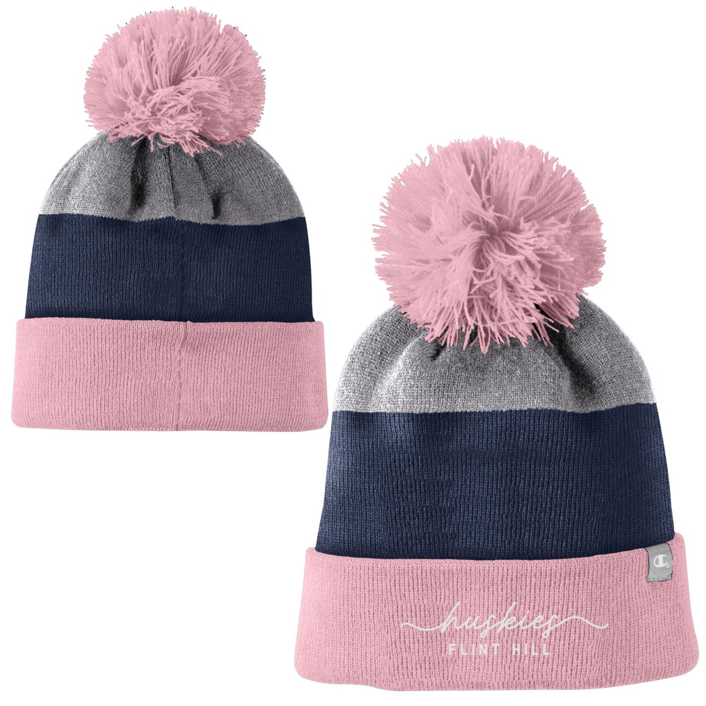 Huskies Color Stripe Beanie w/Pom