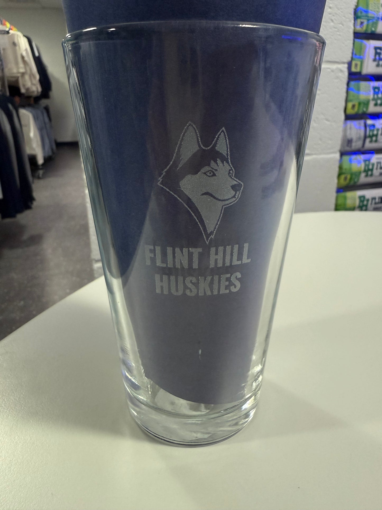 Flint Hill Huskies 16oz Glass