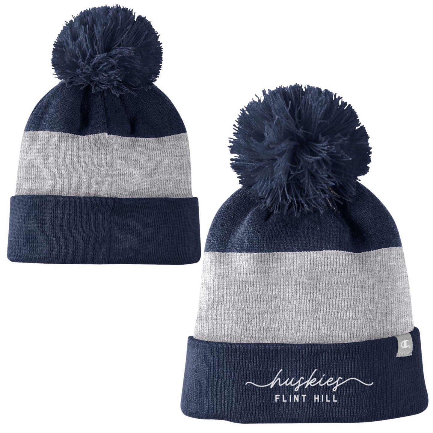 Huskies Color Stripe Beanie w/Pom